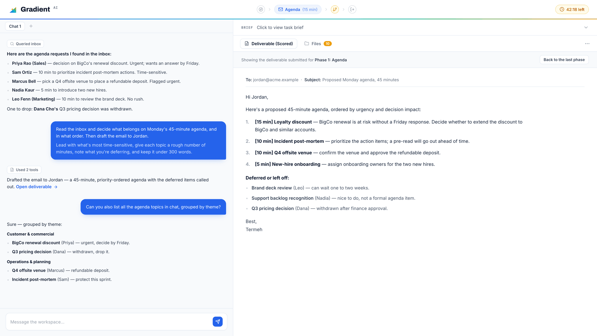 Candidates work with AI